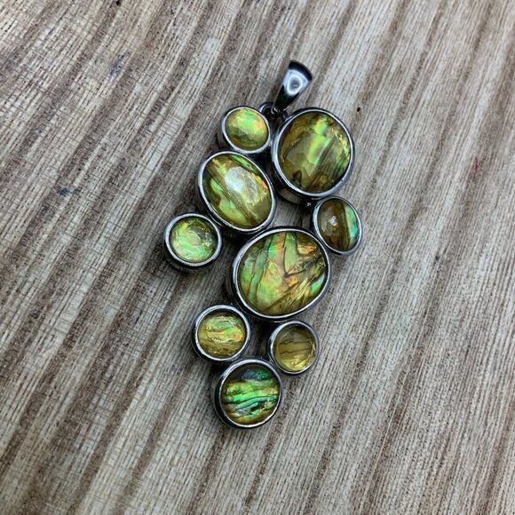 Lia Sophia Yellow Rhinestone Silver Tone Pendant - Picture 2 of 4